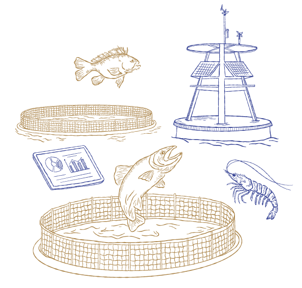 Aquaculture Technology, Engineering, Physiology and Smart Aquaculture thematic illustration
